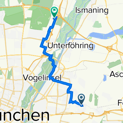 Rennbahnstraße 61, München nach Werner-Heisenberg-Allee 25, München