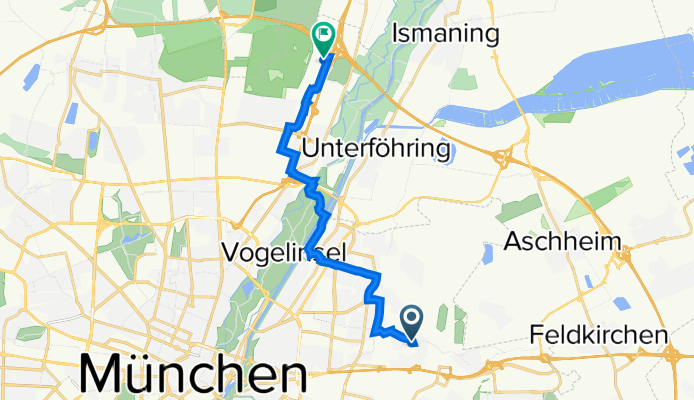 Rennbahnstraße 61, München nach Werner-Heisenberg-Allee 25, München