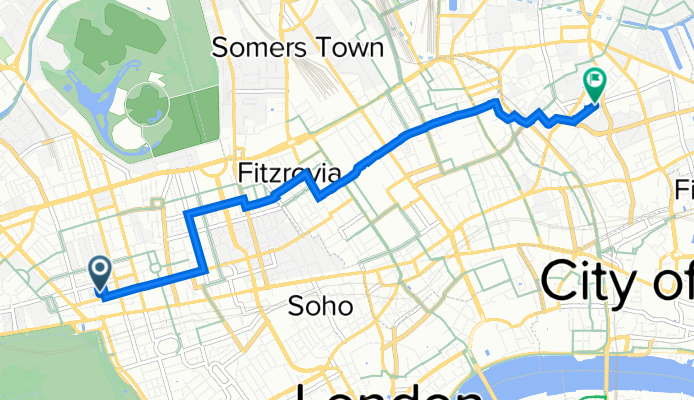 13 Quebec Mews, London to 35A Myddelton St, London