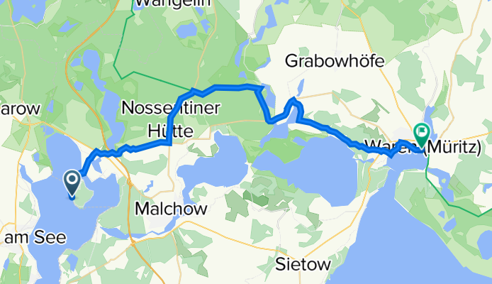 Wendorf 8, Alt Schwerin nach Kietzstraße 16, Waren (Müritz)