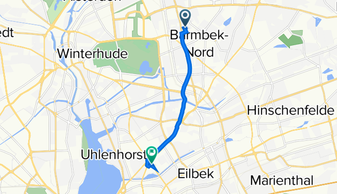 Funhofweg 1, Hamburg nach Lerchenfeld 14, Hamburg