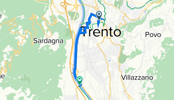 Via del Suffragio 41, Trento nach Via del Ponte 2, Ravina