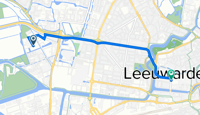Leeuwarden naar Wilhelminaplein 4, Leeuwarden