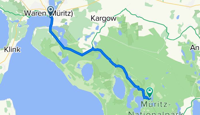 Strandstraße 1, Waren (Müritz) nach Speck, Kargow