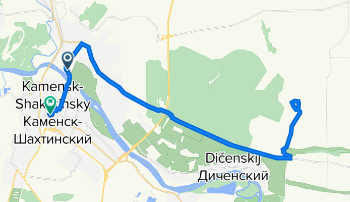 48.338° N 40.274° W до Астаховский переулок, 84, Каменск-Шахтинский