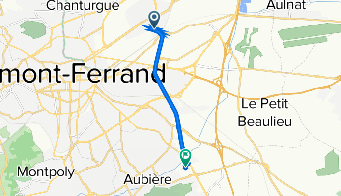 80 Rue du Ressort, Clermont-Ferrand à 5 Rue des Sauzettes, Aubière