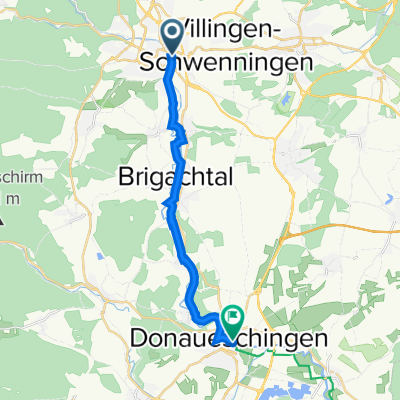 Schwenninger Straße 1/2, Villingen-Schwenningen nach Haldenstraße 4, Donaueschingen
