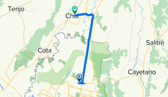 De Calle 182 50c-45, Bogotá a Carrera 7 15-51, Chía