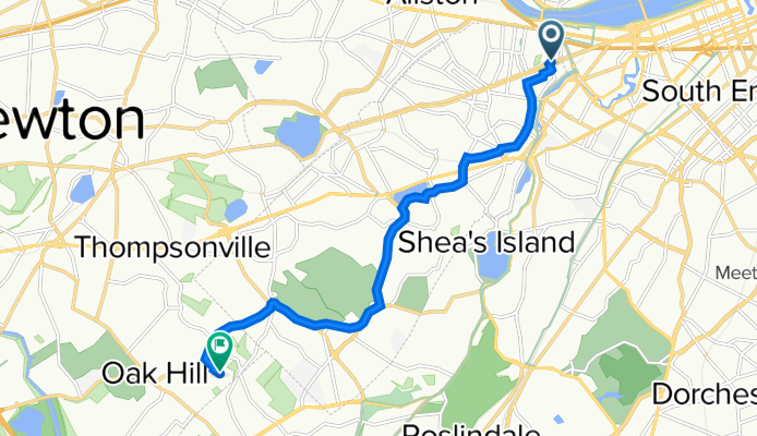 1044 Beacon St, Brookline to 90 Wayne Rd, Newton