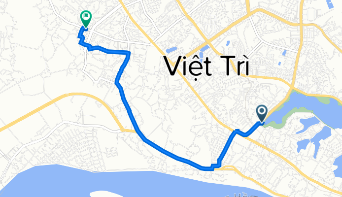 898W+9P4, Thành phố Việt Trì to Nguyễn Trãi 318, Thành phố Việt Trì