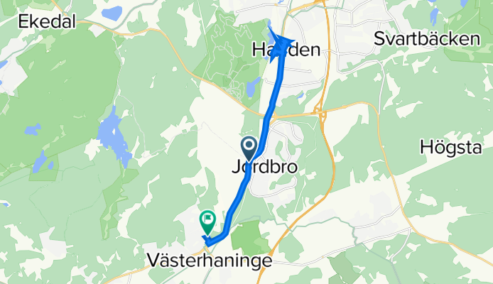 Jordbro station to Ringvägen 118