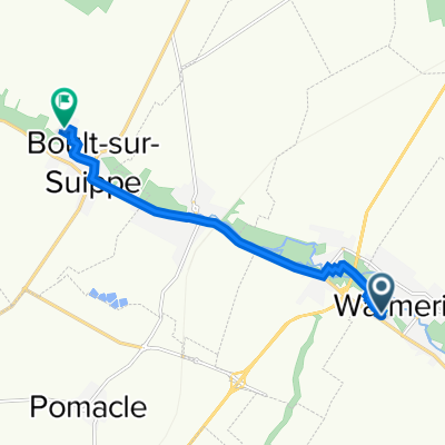 De Rue Georges Brassens 4, Warmeriville à Rue du Moulin 15, Boult-sur-Suippe