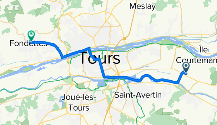 De Rue des Vallées de Greux 59, Montlouis-sur-Loire à Rue Eugène Gouin 35, Fondettes
