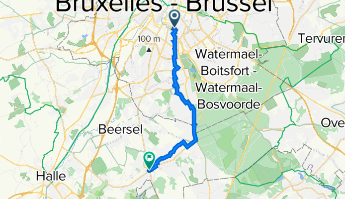 Rue Souveraine 92, Ixelles à Steenweg naar Halle 14, Beersel