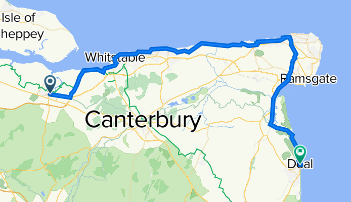 Faversham along the coast to Deal