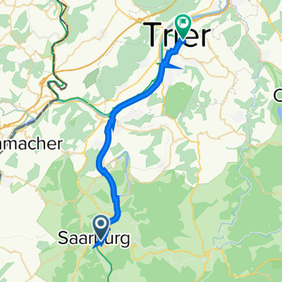 Bahnhofstraße 9, Saarburg nach Bahnhofsplatz 1, Trier