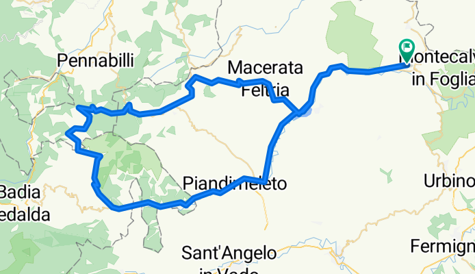 Casinina - Carpegna - Sasso Simone - Sestino - Piandimeleto - Casinina