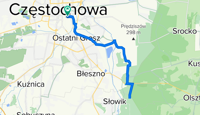 Romualda Mielczarskiego 21/23, Częstochowa do Romualda Mielczarskiego 22, Częstochowa