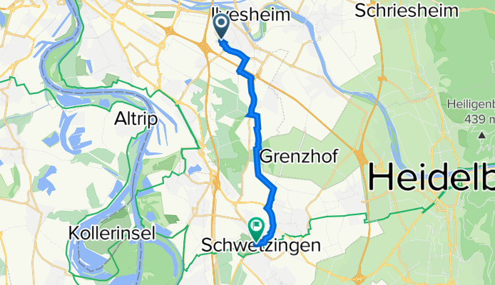 Kaiserstuhlring 20, Mannheim nach Schloßplatz 10, Schwetzingen
