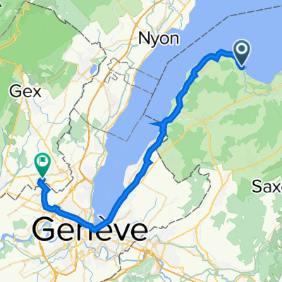 Excenevex to Prévessin-Moëns - e bike with baby carriage