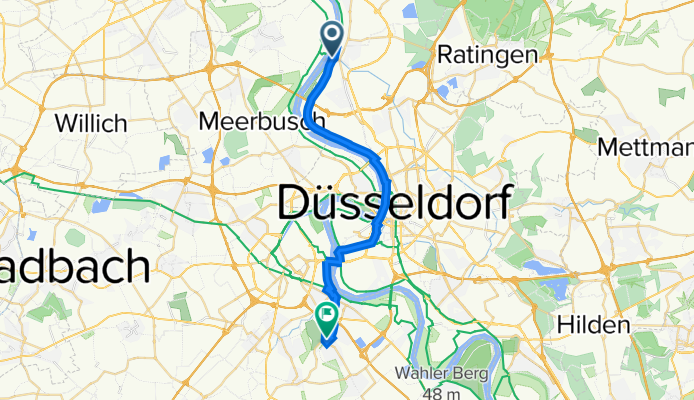 Fährerweg 22, Düsseldorf nach Gut Vellbrüggen 501, Neuss