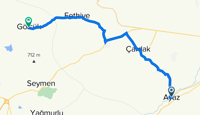 İnegöl Yenişehir Yolu 26 to Gölcük Köyü İç Yolu