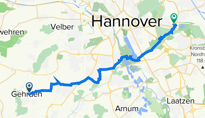 Auf der Worth 1, Gehrden nach Blumhardthof 3, Hannover