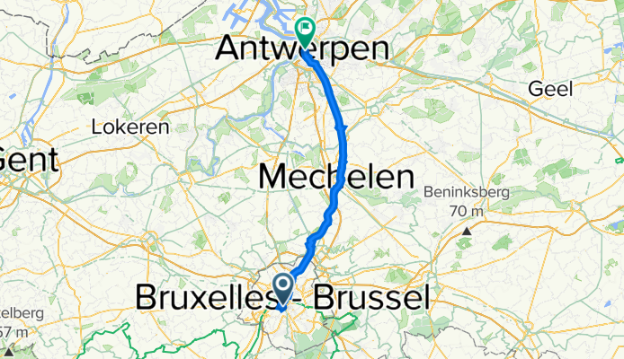 Boulevard de Waterloo 78, Brussels to Israëlietenstraat 7, Antwerp