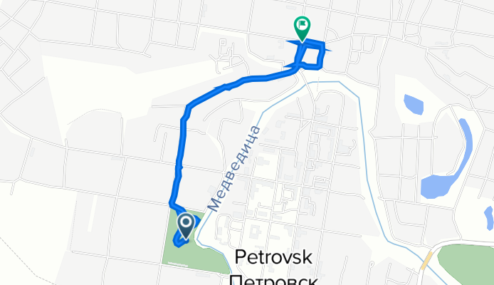 От улица Плеханова 69А, Петровск до улица Радищева 132, Петровск