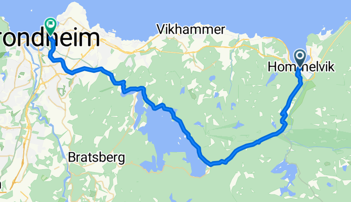 Hommelvik - Trondheim via Jonsvannet