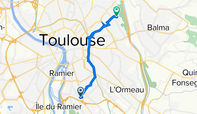 36 Rue Saint-Roch, Toulouse à 34–44 Chemin Cassaing, Toulouse