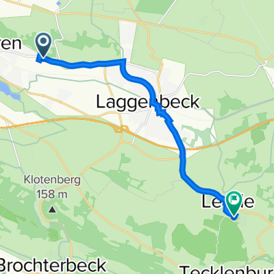 Hansastraße 1, Ibbenbüren nach Wiesenstraße 19, Tecklenburg