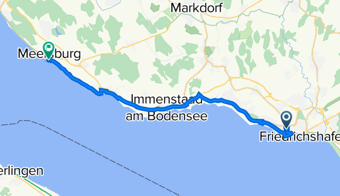Merianstraße 2, Friedrichshafen nach Seepromenade 16, Meersburg