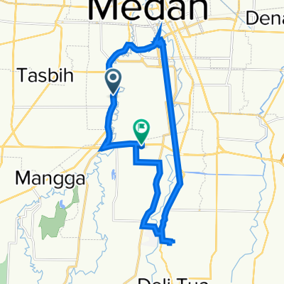 Jalan Jamin Ginting 313, Kecamatan Medan Baru to Jalan Jenderal Besar A.H. Nasution No.9, Kecamatan Medan Johor