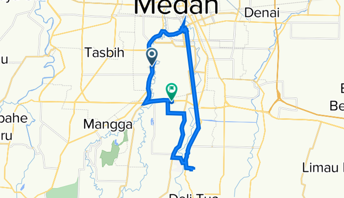 Jalan Jamin Ginting 313, Kecamatan Medan Baru to Jalan Jenderal Besar A.H. Nasution No.9, Kecamatan Medan Johor