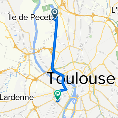 De Chemin de la Glacière 12, Toulouse à Rue des Arcs Saint-Cyprien 14, Toulouse