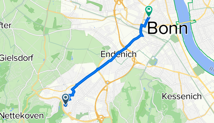 Grimmgasse 90, Bonn nach Adolfstraße 57, Bonn