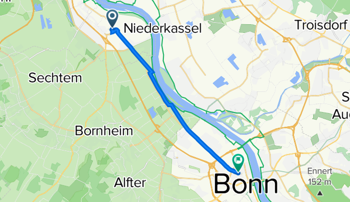 Vorgebirgsstraße 18, Wesseling nach Michaelstraße 2, Bonn