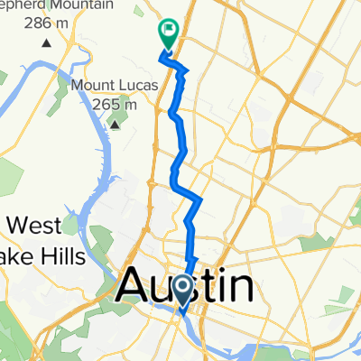 100 Congress Ave, Austin to 7201 Wood Hollow Dr, Austin