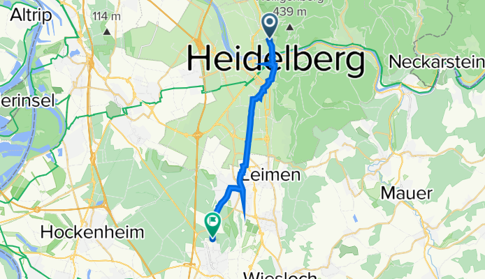 Gutenbergstraße 8, Heidelberg nach Heidelberger Straße, Walldorf