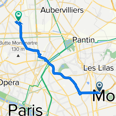 E15, Bagnolet to 7 Rue Auguste Rodin, Saint-Ouen-sur-Seine