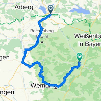 От Nürnberger Straße 28, Gunzenhausen до Hauptstraße 12 - 18, Treuchtlingen