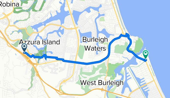 Varsity Lakes Station to Gold Coast Highway 1505, Palm Beach