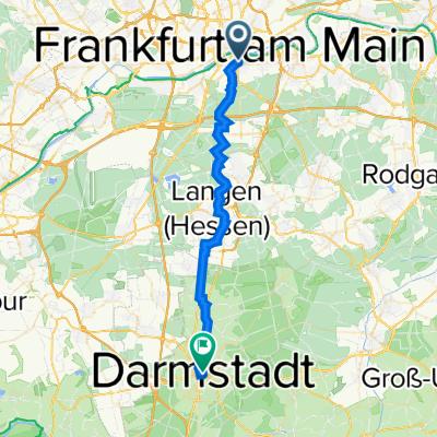 Hainer Weg 4, Frankfurt am Main nach Darmstadt