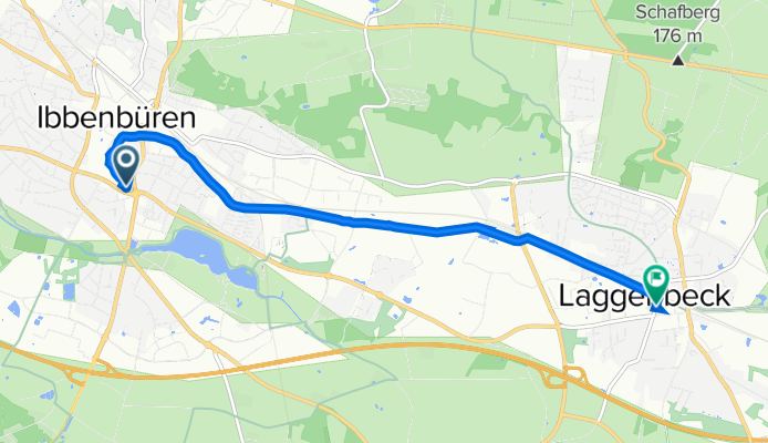 Klosterstraße 25, Ibbenbüren nach Bocketaler Straße 8, Ibbenbüren