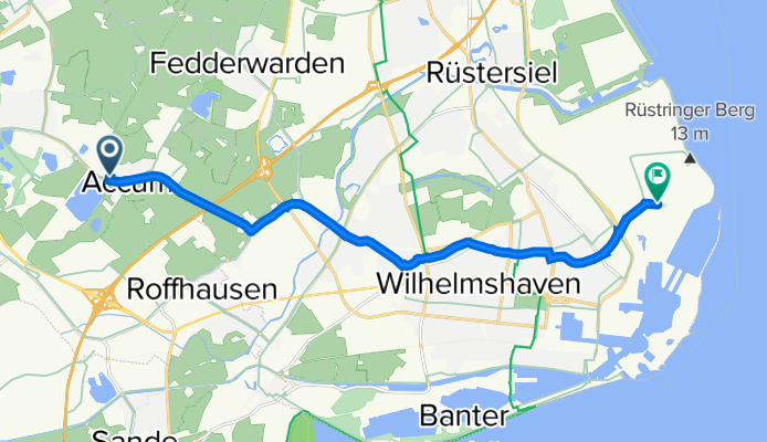 Sperberweg 1, Schortens nach Alfred-Eckhardt-Straße 1, Wilhelmshaven