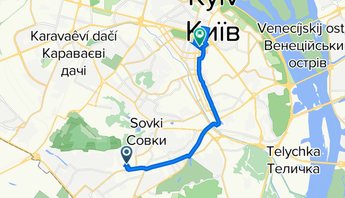 Киев до Большая Васильковская улица, 27, Киев