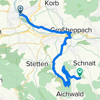 Winnender Straße 4, Waiblingen nach Schnaiter Straße 57, Aichwald