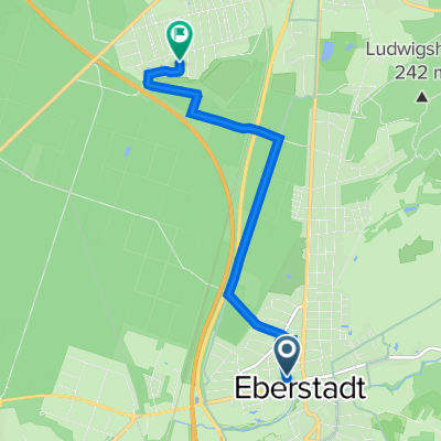 Pestalozzistraße 8, Darmstadt nach Czernowitzer Straße 17, Darmstadt