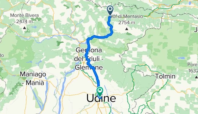 Via San Antonio 22, Pontebba nach Via Arturo Malignani 18, Udine